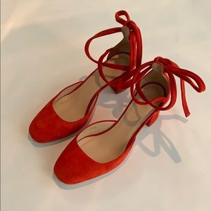 J. Crew, Sophia pumps, red flame, size 7